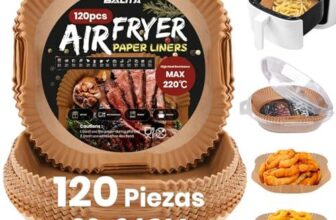 Tas: Al comprar este papel para freidora de aire, recibirás un eBook exclusivo con más de 30 recetas deliciosas y fáciles de preparar. Sorprende a tu familia y amigos con platos originales y saludables.✨???? Fácil de Limpiar: Olvídate de la grasa y los restos de comida pegados en tu freidora de aire. Con este papel antiadherente, la limpieza será rápida y sencilla.✨???? Pack de 50 Piezas: Este pack incluye 50 piezas de papel cuadrado para freidora de aire de 20 cm. Suficiente para mantener tu freidora de aire en perfectas condiciones durante mucho tiempo.nnPrice: 13,99 €nnImage: https://m.media-amazon.com/images/I/51LXnf+CXhS._AC_SL1001_.jpgnnURL: https://www.amazon.es/dp/B0B2JZ4Q18?tag=espanhapromo-21&linkCode=osi&th=1&psc=1nn————–nnTitle: COSORI Freidora de Aire Duradera 5.5 L Air Fryer 1700W, Tecnología Rapid Air, 55% Menos Energía, 13 Automáticos Modos, Uso Sencillo, Panel Táctil Intuitivo, Acero Inox Interior, Hasta 205 °C y 60 MinnnDesciption: 【Capacidad de 5.5L】La COSORI freidora de aire caliente puede freír sin aceite por lotes de comida para hasta 3-5 personas. Perfecto para cenas familiares o reuniones con amigos.【Tecnología Rapid Air】El sistema de circulación de aire caliente de la freidora de aire COSORI garantiza un reparto uniforme del calor, para una cocción más rápida y saludable.【55% Menos Energía】Con esta freidora de aire, podrás ahorrar hasta un 55% de energía en comparación con una freidora tradicional. Cocina de forma sostenible y respetuosa con el medio ambiente.【13 Modos Automáticos】Disfruta de 13 modos de cocción preestablecidos para preparar tus platos favoritos de forma sencilla y práctica. Desde patatas fritas hasta pasteles, ¡todo te saldrá perfecto!【Panel Táctil Intuitivo】La COSORI air fryer cuenta con un panel táctil intuitivo y fácil de usar. Ajusta la temperatura, el tiempo y la función de forma sencilla y rápida, ¡sin complicaciones!.【Acero Inoxidable Interior】El interior de esta freidora de aire está fabricado en acero inoxidable de alta calidad, resistente y duradero. Además, es fácil de limpiar y mantener en perfectas condiciones.【Hasta 205°C y 60 Min】Con esta freidora COSORI, podrás cocinar a temperaturas de hasta 205°C durante un máximo de 60 minutos. Prepara cualquier receta fácilmente y de forma segura.nnPrice: 121,99 €nnImage: https://m.media-amazon.com/images/I/81jXcmmjx1S._AC_SL1500_.jpgnnURL: https://www.amazon.es/dp/B0G92ST6G?tag=espanhapromo-21&linkCode=osi&th=1&psc=1nn————–nnTitle: COSORI Freidora de Aire Duradera 4,7L, Máxima 230 °C, Air Fryer con 30+ Recetas en Español, 9 Programas, Diseño Moderno y Elegante, Silenciosa, Panel Táctil Sencillo, Gris, L501nnDesciption: 【Gran Capacidad de 4,7L】Esta COSORI freidora de aire caliente es perfecta para preparar platos deliciosos para toda la familia. Con capacidad para 4,7 litros, podrás cocinar grandes cantidades de comida de forma rápida y sencilla.【Máxima Temperatura de 230°C】 Con esta freidora de aire COSORI, podrás cocinar tus platos favoritos a una temperatura máxima de 230 °C. Gracias a su potencia de 1400W, conseguirás resultados perfectos en cada receta.【30+ Recetas en Español】Para inspirarte en la cocina, esta freidora de aire incorpora un libro de recetas con más de 30 platos diferentes en español. Descubre nuevas ideas y sabores para sorprender a tus seres queridos con tus creaciones culinarias.【9 Programas Preestablecidos】Disfruta de la comodidad de cocinar con 9 programas preestablecidos en esta COSORI air fryer. Desde patatas fritas hasta pollo, pescado, verduras y mucho más, podrás preparar todo tipo de platos sin complicaciones.【Diseño Moderno y Elegante】Con un diseño moderno en color gris, esta freidora de aire COSORI se verá perfecta en tu cocina. Su pantalla digital y panel táctil sencillo de usar hacen que cocinar sea fácil y cómodo.【Silenciosa y Eficaz】La freidora de aire COSORI es silenciosa y eficiente, garantizando unos resultados perfectos en cada receta. Disfruta de una cocción uniforme y saludable en todo momento.nnPrice: 95,99 €nnImage: https://m.media-amazon.com/images/I/71f5pMvec1S._AC_SL1500_.jpgnnURL: https://www.amazon.es/dp/B0GENS4X1?tag=espanhapromo-21&linkCode=osi&th=1&psc=1nnnBlog Post Title: «Top Products for Air Fryer Cooking: Paper Liners, Cookbooks, and Premium Air Fryers