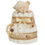 Tarta de Pañales DODOT | Pastel de Pañales para Bebés | Regalo Original para Recién Nacido | Regalo para Bebé Unisex | Modelo Beige Bear – MyLittleBabies