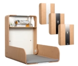 KAWAmidi Beech – Cambiador Timkid | Certificado TÜV | Mesa plegable y ahorra espacio | Incluye cambiador gris | Ideal para el sector público y privado | Fabricado en Alemania