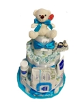 Tarta de pañales DODOT Mustela azul (Talla 2 (3-6 kg)) by MomentosGourmet Regalo para bebé muy práctico. Cesta Canastilla recién nacido. Diaper Cake