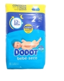 LOGAN Pañales talla 2, para niños de 4 a 8 kilogramos DODOT Bebé-seco 68 uds.