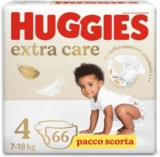 Huggies Pañales extra Care, talla 4 (7-18 kg), paquete de 66 pañales (33 x 2)