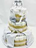 Tarta De Pañales DODOT y Conjunto Bebé 3 pisos – Regalo Original Para Recién Nacido – Incluye DEDICATORIA – Tarta Pañal Unisex Bebé Con Ropa 0-6 meses