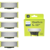 Philips OneBlade, Cuchillas de Repuesto Originales Para Recortador Barba y Maquina afeitar Hombre, Compatible con todos los Pack 5 unidades, QP250/50