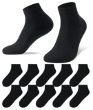 Alaplus 10 pares de calcetines hombres mujeres 39-42 calcetines deportivos calcetines para correr calcetines cortos medio calcetines cuarto de algodón transpirable unisex, negro