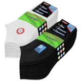 SOXCO Calcetines Cortos Calcetines Deportivos Bajos para Hombre Mujer (10 pares), paquete de 10 – Helicopter Socks (EU 39-42, Blanco 5P, Negro 5P)