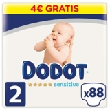 Dodot Sensitive Pañales, Blanco, Talla 2 (4 – 8 Kg), 88 Unidades