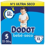 Dodot Bebé-Seco Pañales Talla 5, Pañales, 11kg-16kg, Bebé Seco Que Garantizan Hasta 12 Horas Seco