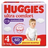 Huggies Ultra Comfort – Pañales talla 4 (9-14 kg), braguitas transpirables, paquete de 60 unidades