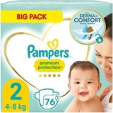 Pampers Pañales para bebé, tamaño 2 (4-8 kg), protección prémium, Newborn Mini, 76 unidades, paquete grande, mejor comodidad y protección para pieles sensibles.