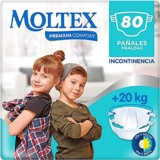 Moltex Premium Comfort Pañales Junior (+20 Kg) – 80 pañales (4 Bolsas de 20 Unds)