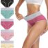 flintronic 6PCS Bragas Mujer, Braguita de algodón, Elástico Culotte Cintura, Ropa Interior Cómoda y Sexy, Medias Suaves – Negro